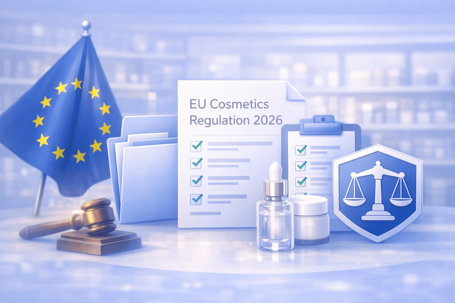 EU-Kosmetikverordnung 2026 — Überblick über regulatorische Änderungen für Kosmetikhersteller mit Zeitstrahl und Checkliste